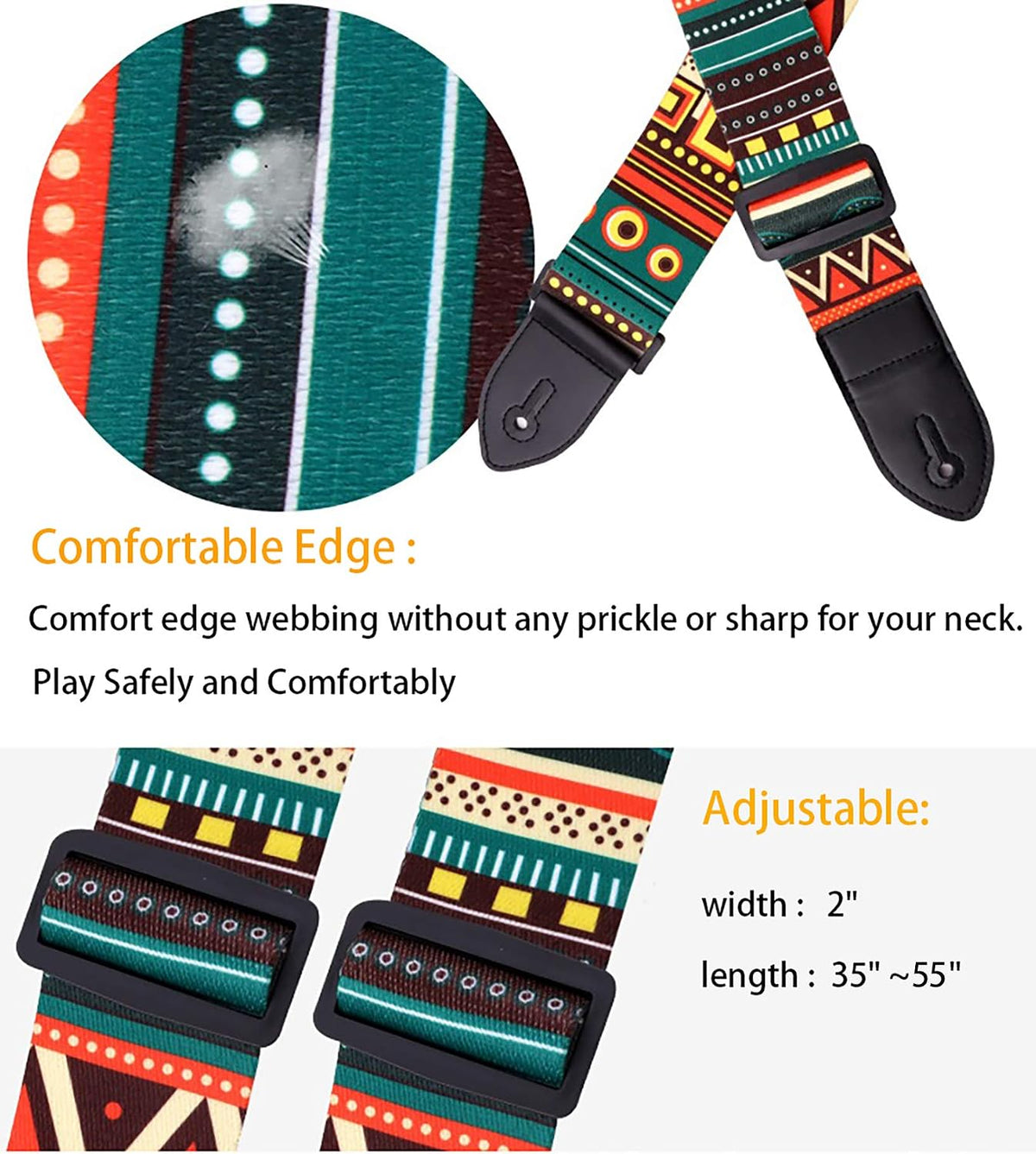 Premium Guitar Strap for Acoustic and Electric Guitars