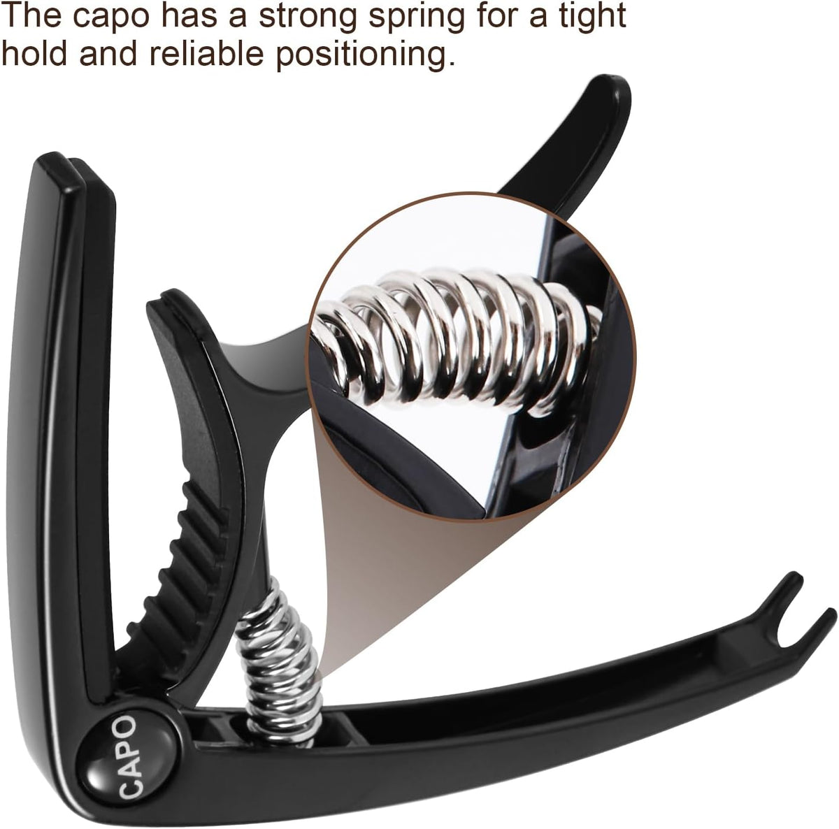 Professional Guitar Capo for Acoustic and Electric Guitars - Versatile 6-String Capo in Black