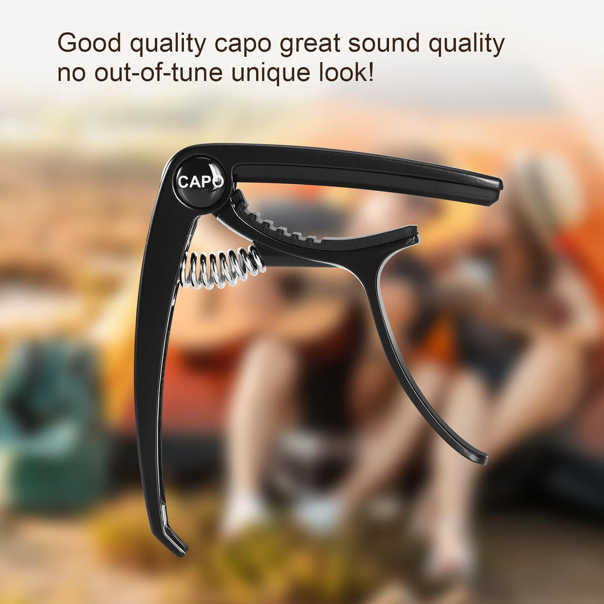 Professional Guitar Capo for Acoustic and Electric Guitars - Versatile 6-String Capo in Black