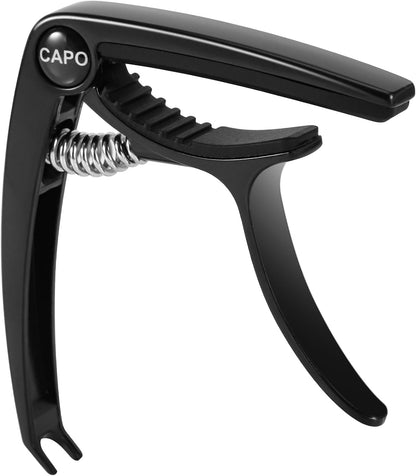 Professional Guitar Capo for Acoustic and Electric Guitars - Versatile 6-String Capo in Black