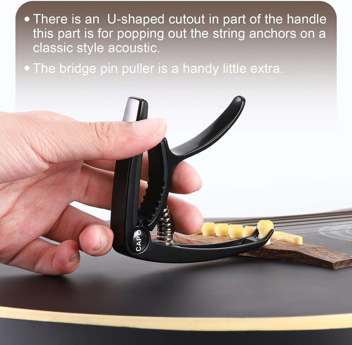 Professional Guitar Capo for Acoustic and Electric Guitars - Versatile 6-String Capo in Black