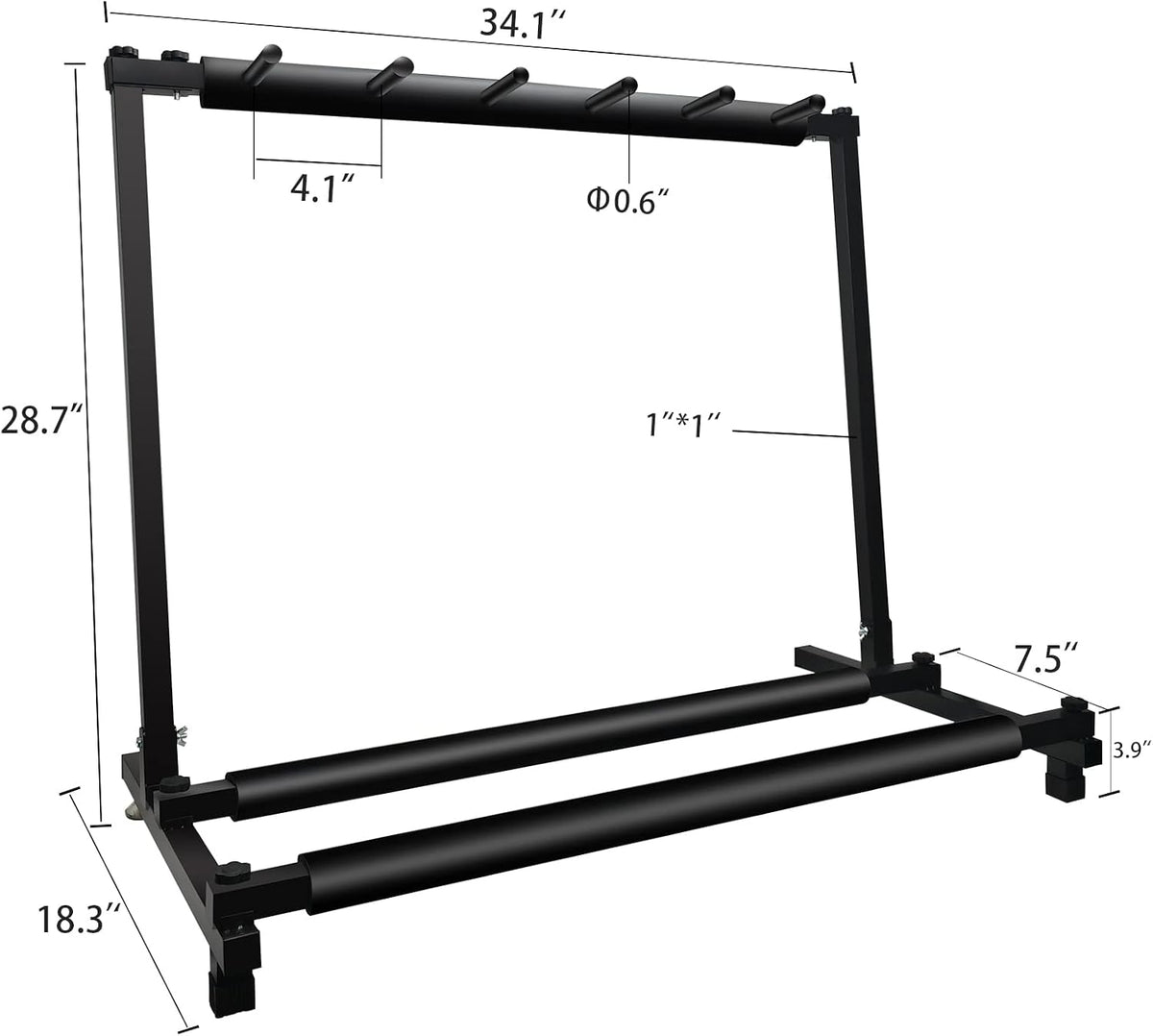 Multi-Guitar Stand Rack for 5 Instruments, Folding Design