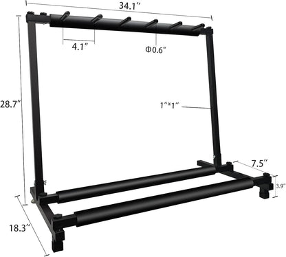Multi-Guitar Stand Rack for 5 Instruments, Folding Design