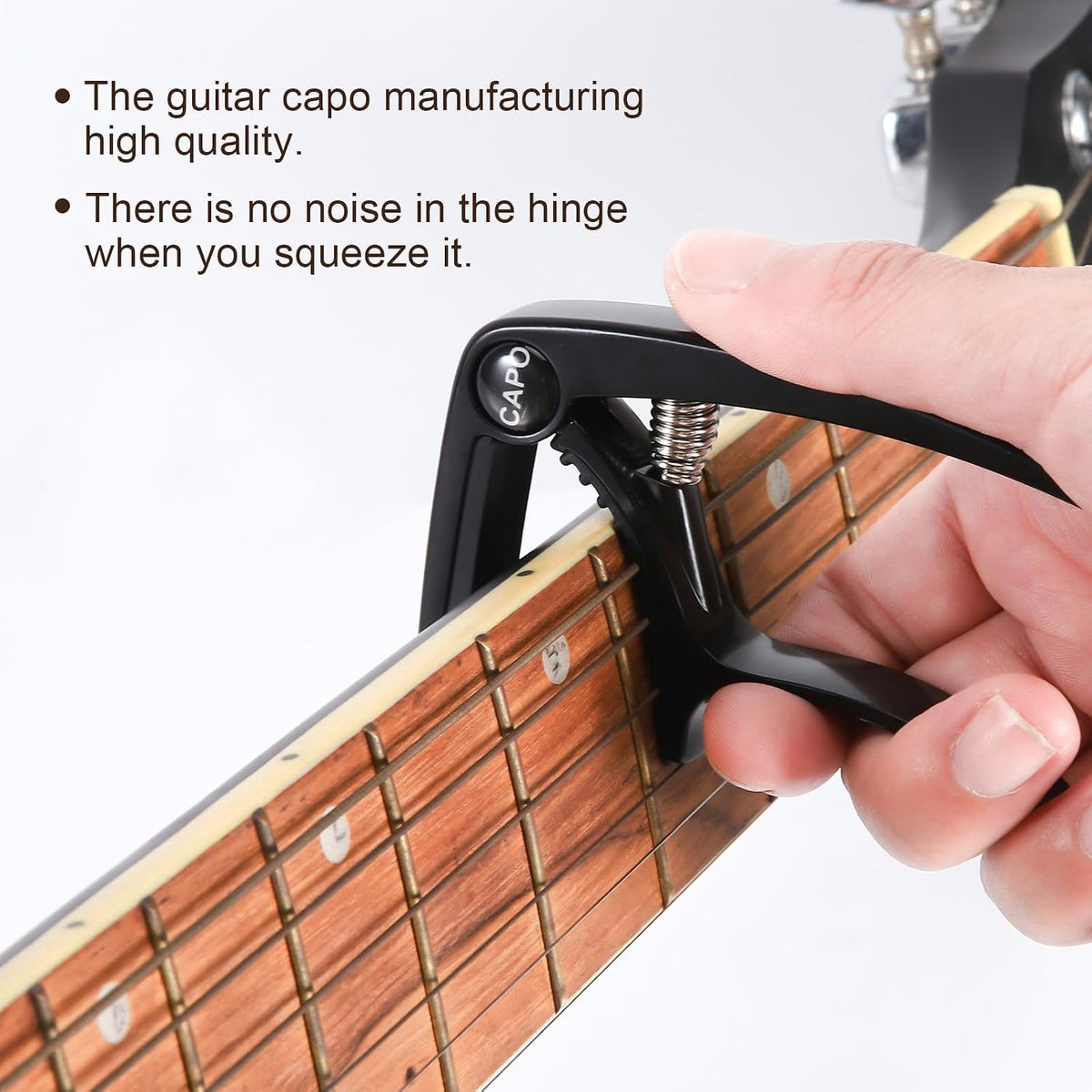 Professional Guitar Capo for Acoustic and Electric Guitars - Versatile 6-String Capo in Black