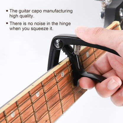 Professional Guitar Capo for Acoustic and Electric Guitars - Versatile 6-String Capo in Black