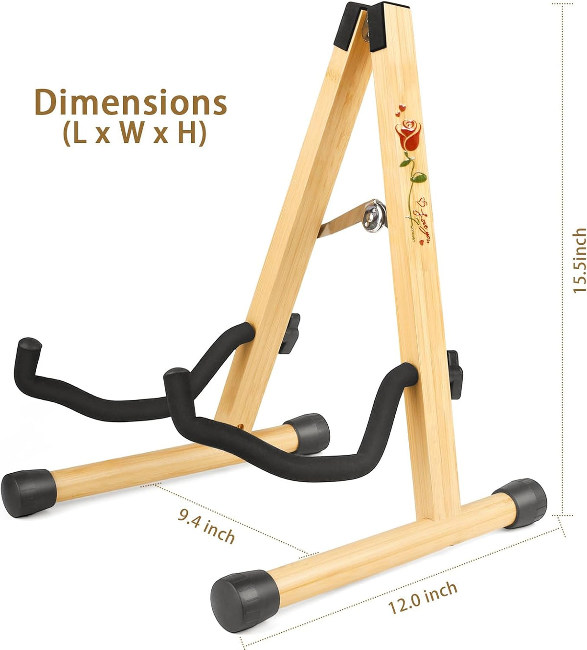 Premium Foldable Guitar Stand for Acoustic, Classical, and Electric Guitars - Versatile Accessories for Violin and Ukulele - Ideal Gift for New Year and Christmas