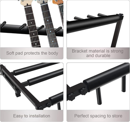 Multi-Guitar Stand Rack for 5 Instruments, Folding Design